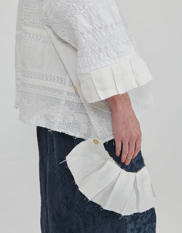 By Walid 19th Century Lace Carmen Shirt