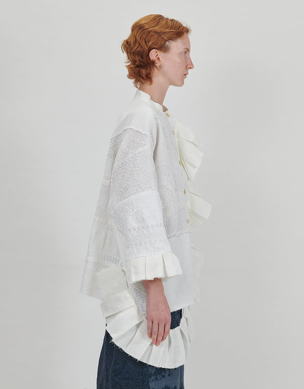 By Walid 19th Century Lace Carmen Shirt