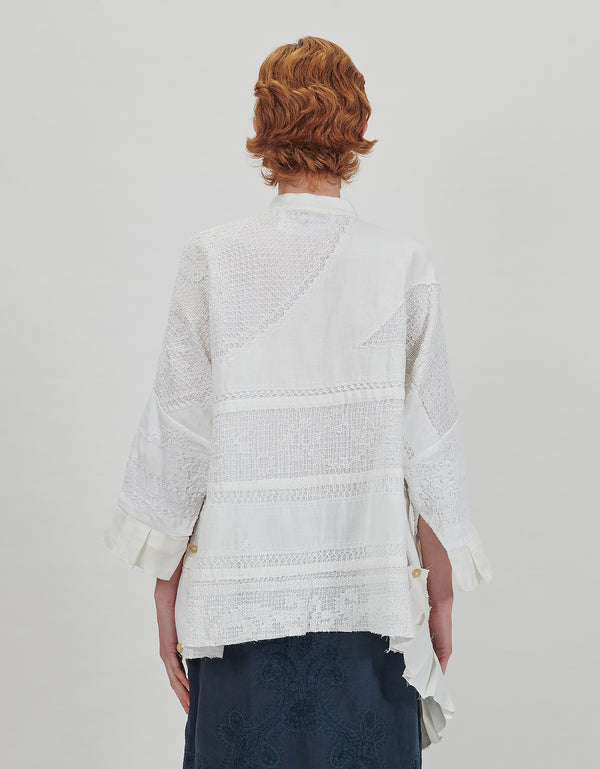 By Walid 19th Century Lace Carmen Shirt