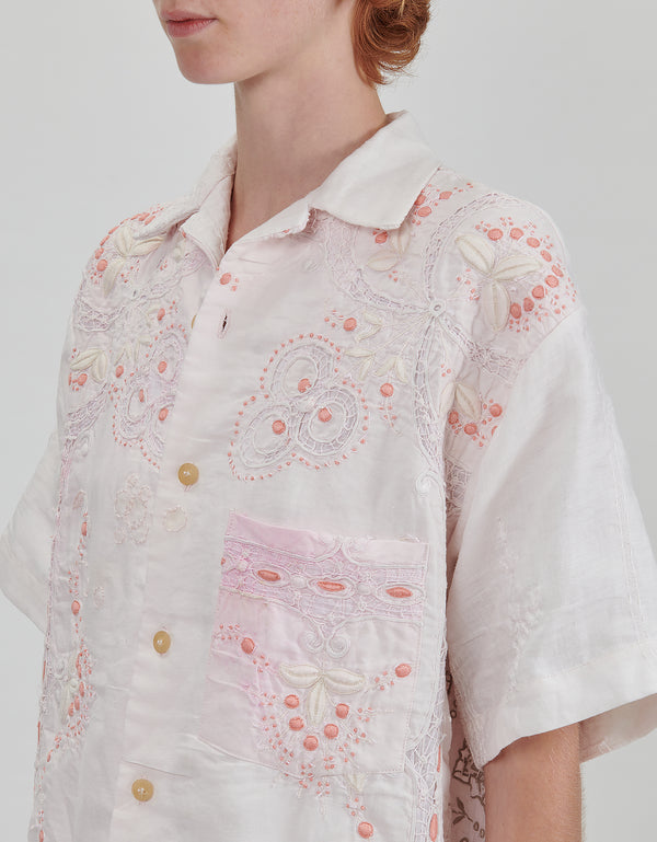 By Walid 19th Century Lace Cuban Shirt