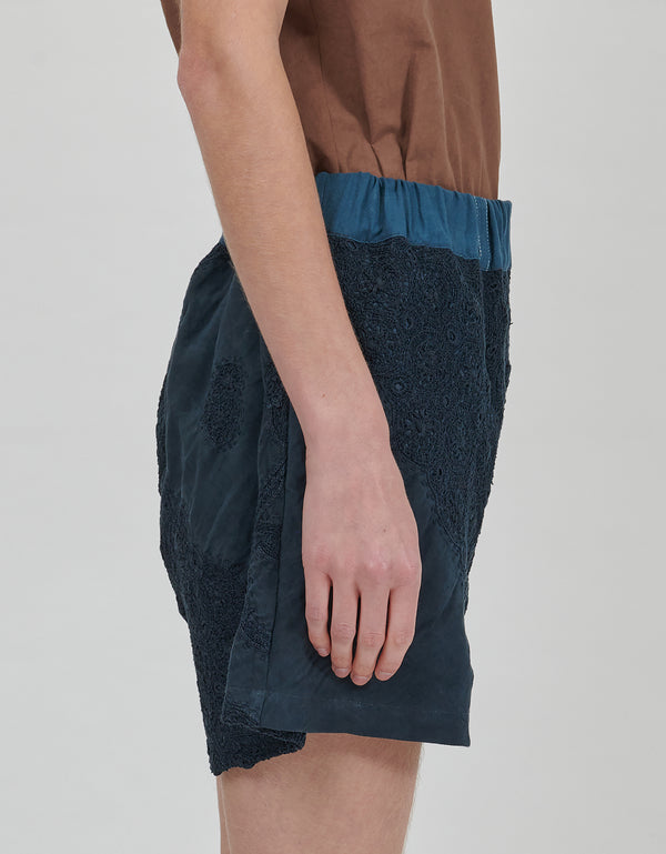 By Walid 19th Century Lace Marigold Shorts