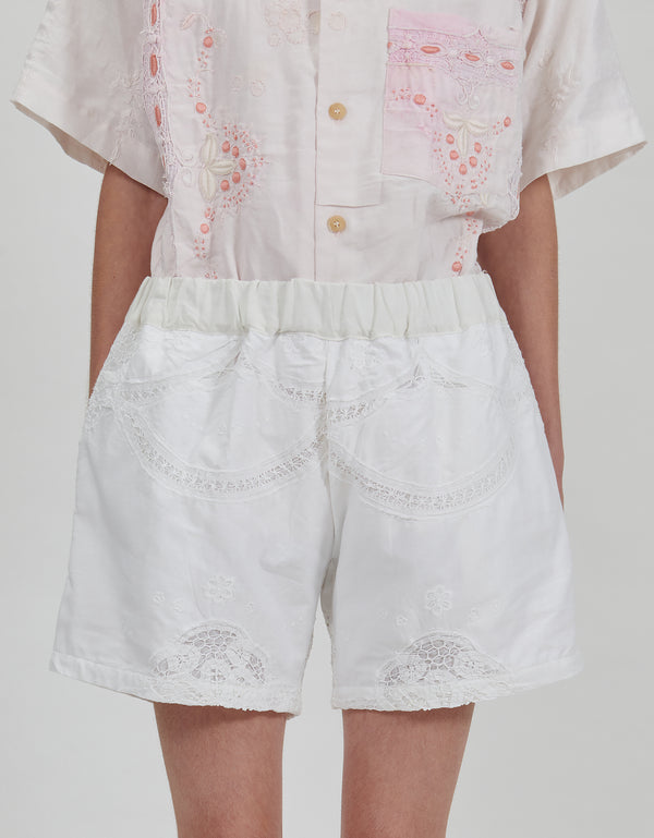 by walid 19th Century Lace Marigold Shorts