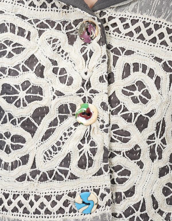 By Walid 19th Century Lace Rawan Jacket
