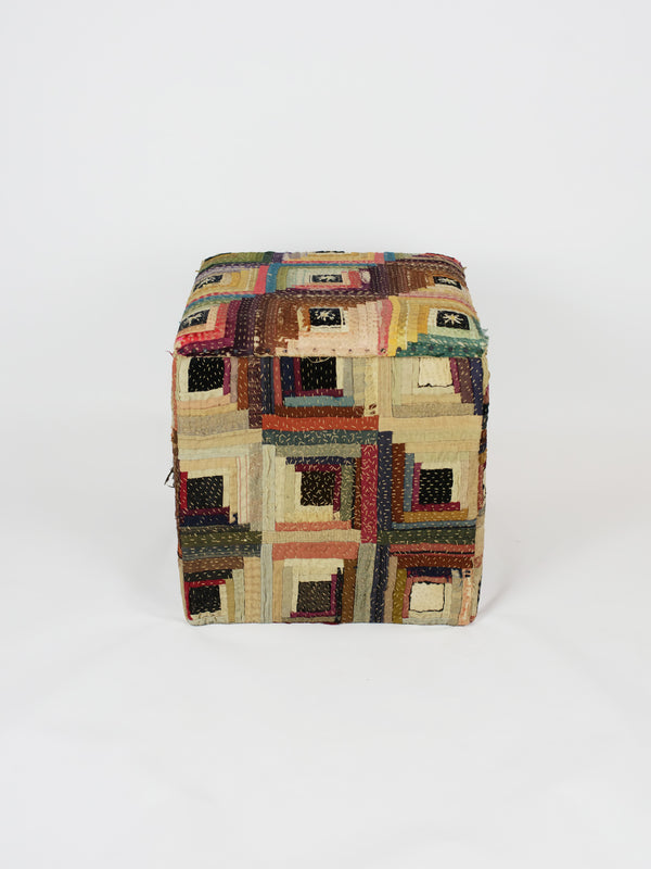 by walid 19th Century Patchwork Storage Stool | 325