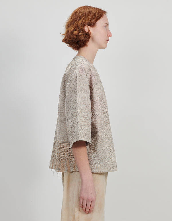 By Walid 19th Century Silk Remi Top