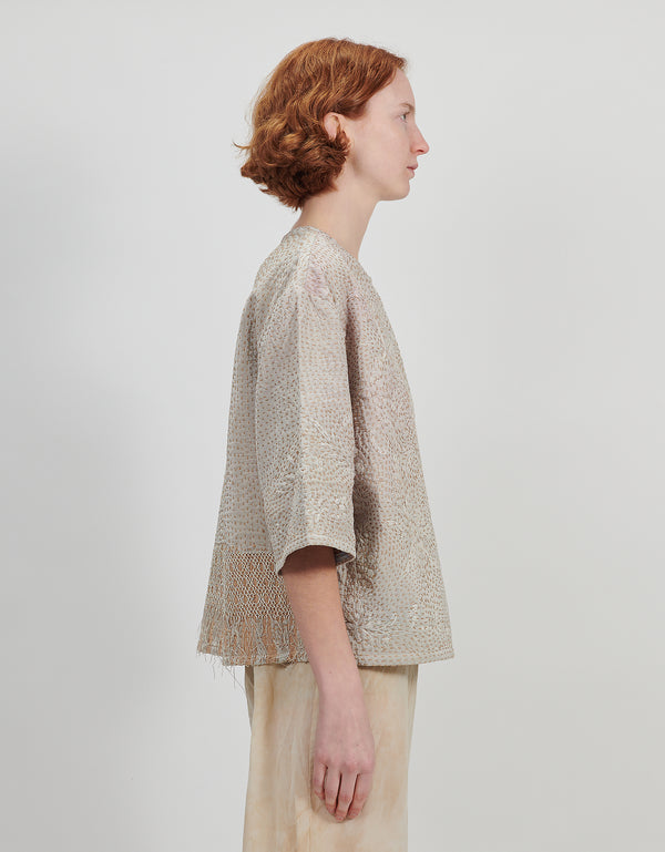 By Walid 19th Century Silk Remi Top