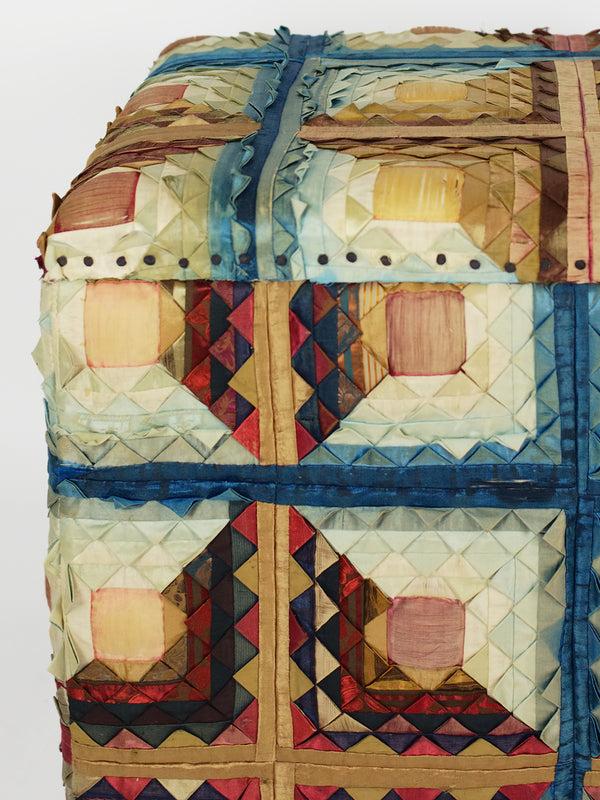 By Walid 19th Century Victorian Silk Storage Stool