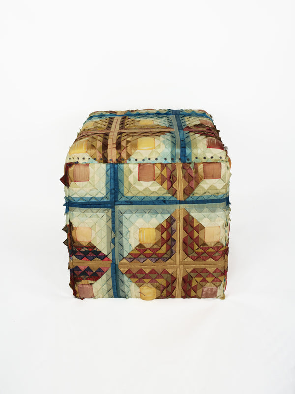 By Walid 19th Century Victorian Silk Storage Stool