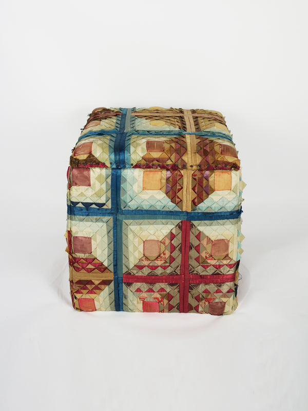By Walid 19th Century Victorian Silk Storage Stool