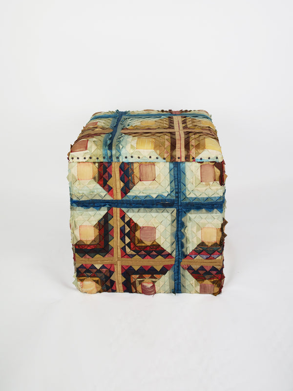 by walid 19th Century Victorian Silk Storage Stool