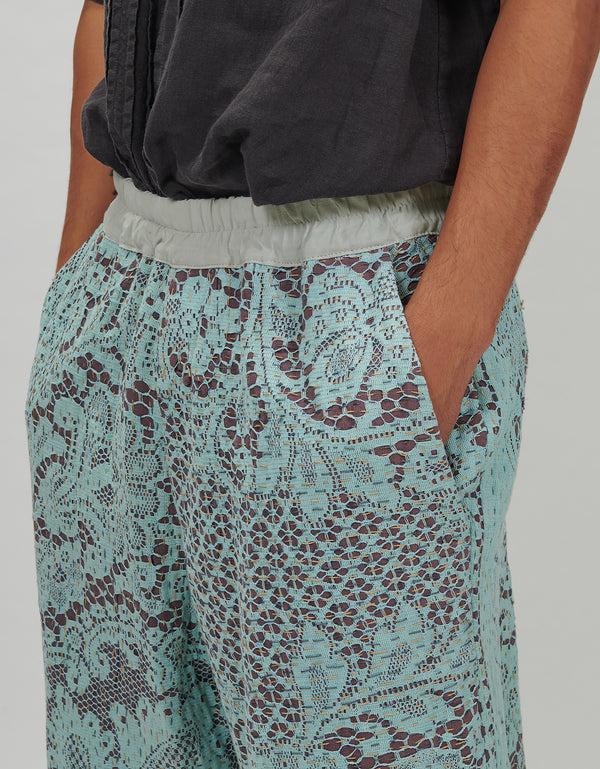 By Walid Antique Lace Bermuda Shorts