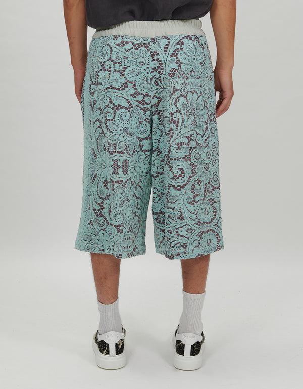 By Walid Antique Lace Bermuda Shorts