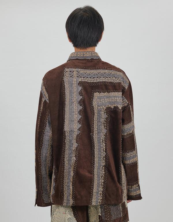 By Walid Antique Lace & Suede Rain Jacket