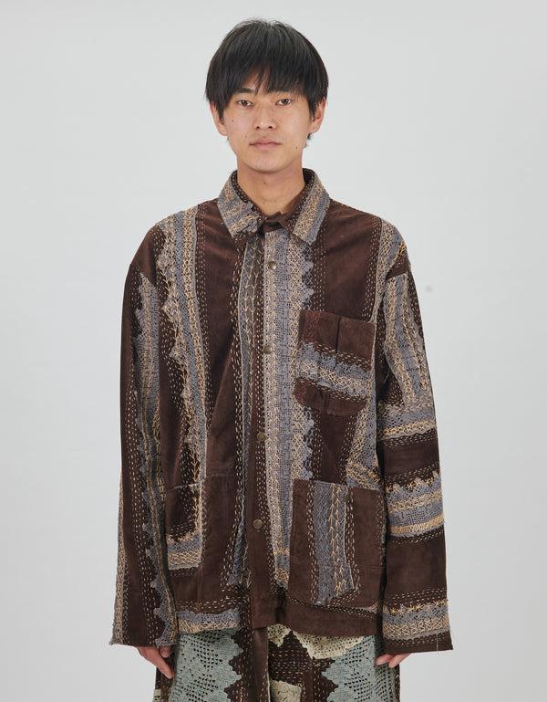 by walid Antique Lace & Suede Rain Jacket