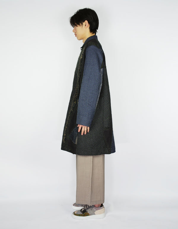 By Walid Fine Woollen & Silk Offcuts Duster Coat