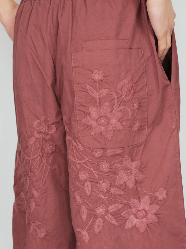 By Walid Vintage Embroidered Cotton Bermuda Shorts