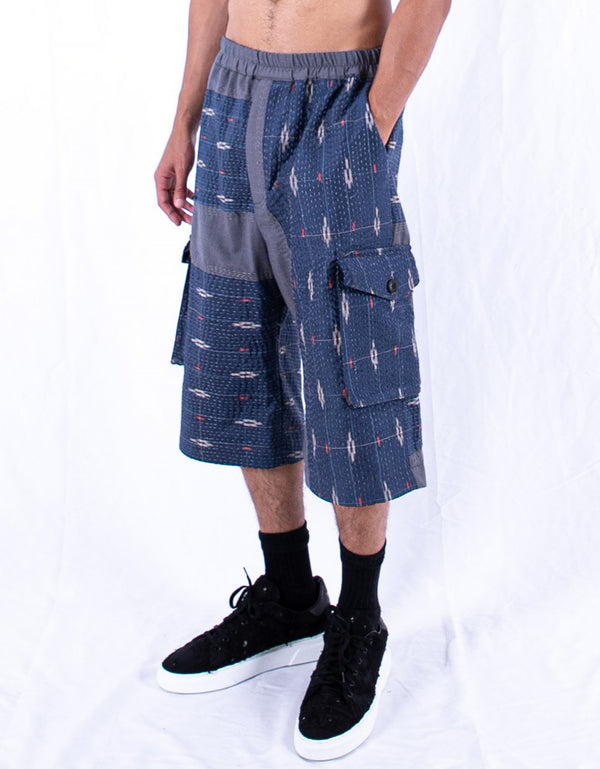 By Walid Vintage Kimono Cropped Combat Trousers