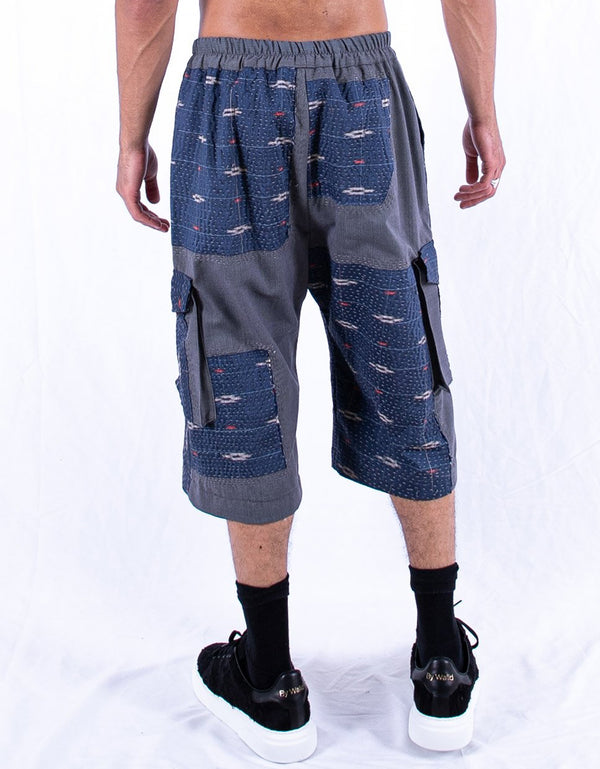 By Walid Vintage Kimono Cropped Combat Trousers