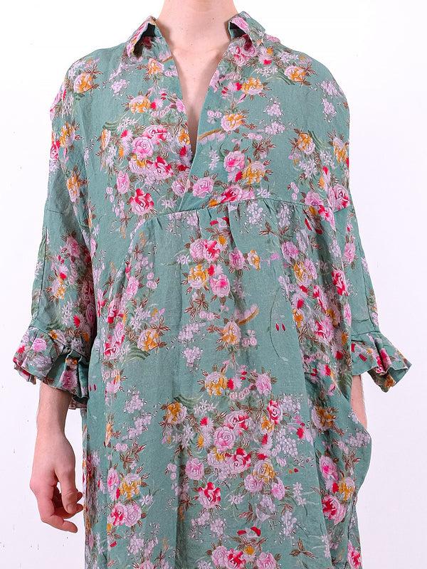 By Walid Vintage Linen Bibi Dress