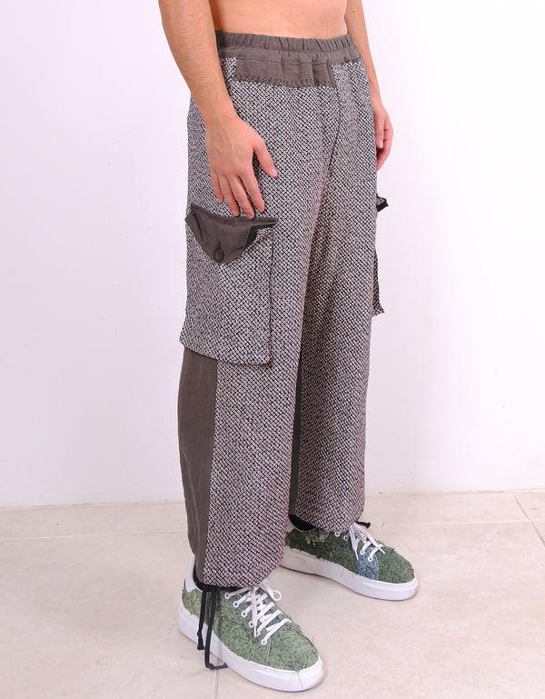 By Walid Vintage Linen Combat Trousers