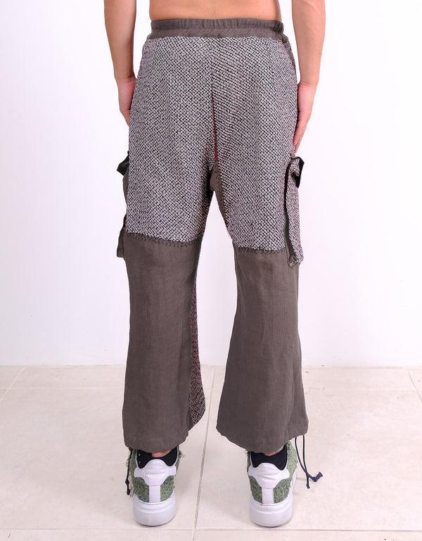 By Walid Vintage Linen Combat Trousers