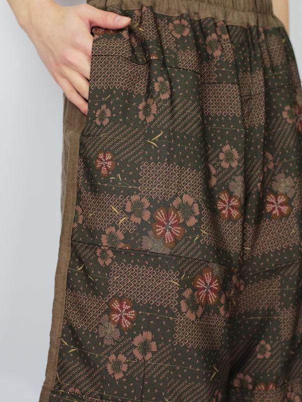 By Walid Vintage Japanese Silk Kimono Bermuda Shorts