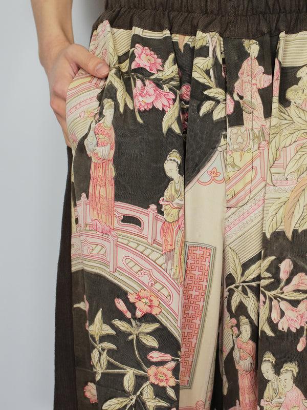 By Walid Vintage Japanese Silk Kimono Bermuda Shorts