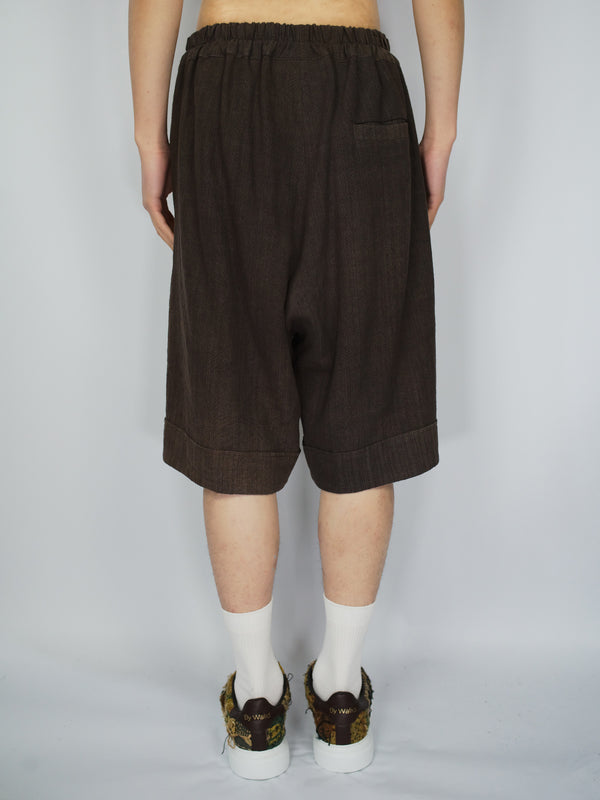 By Walid Vintage Japanese Silk Kimono Bermuda Shorts