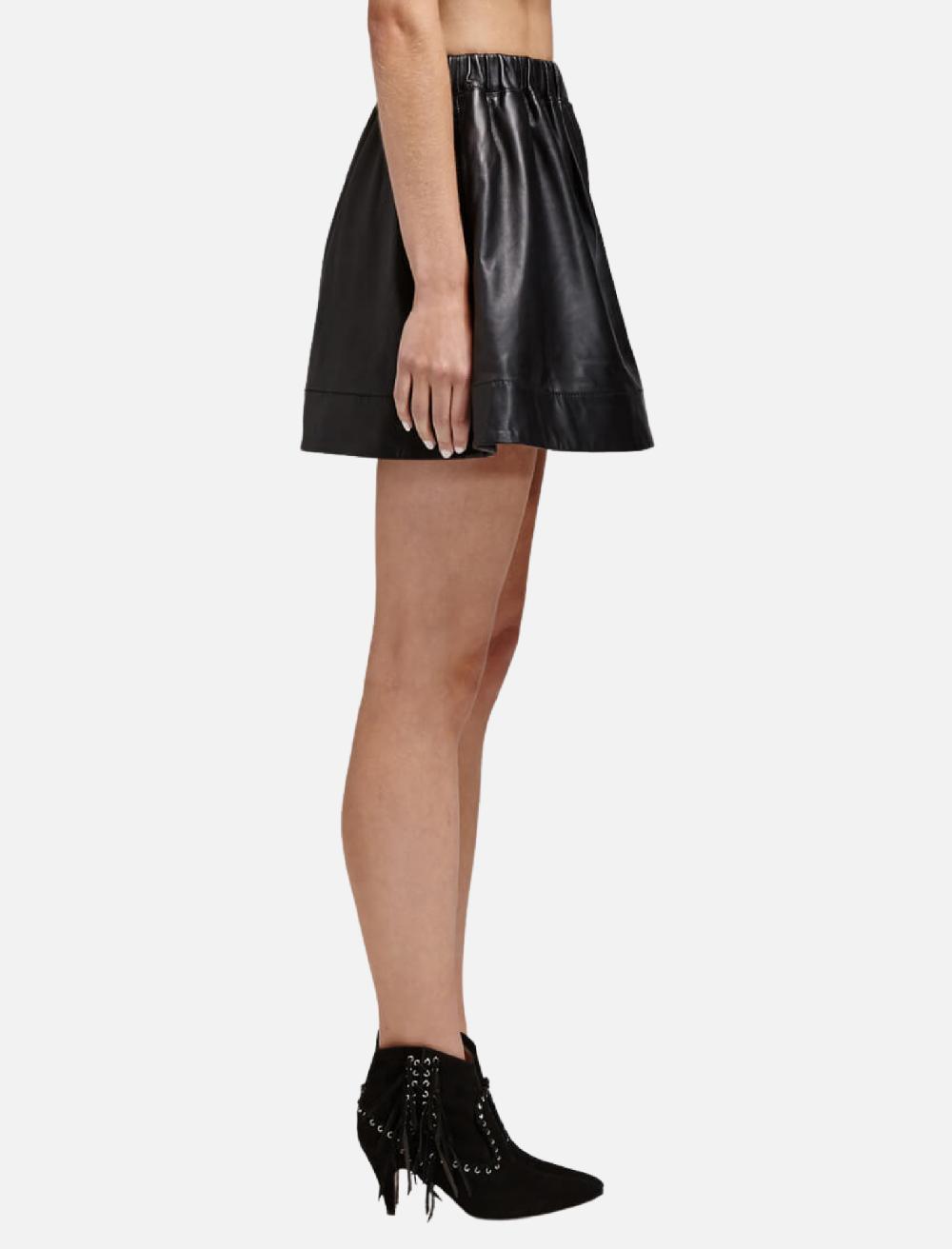 C & M Camilla And Marc Alba A-Line Leather Mini Skirt