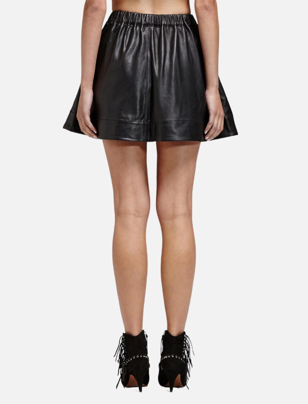 C & M Camilla And Marc Alba A-Line Leather Mini Skirt