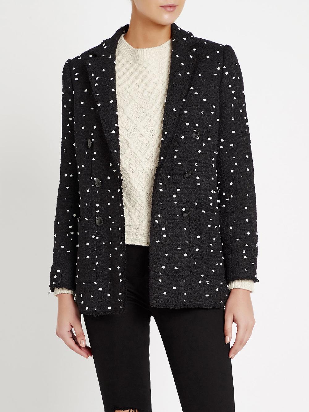 C & M Camilla And Marc Boucle Dot Tweed Blazer