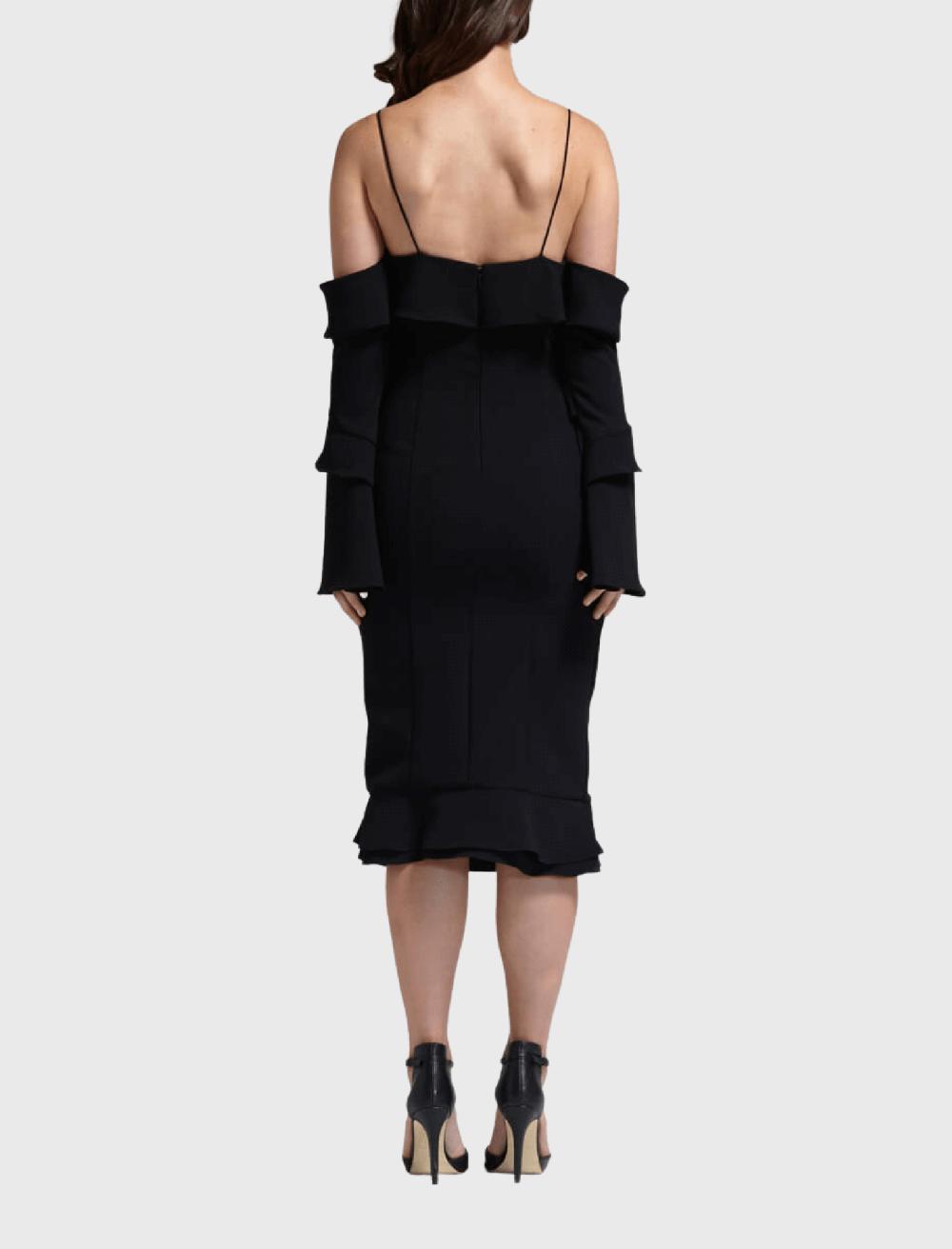 C & M Camilla And Marc Crepe Spiral Sleeve Dress