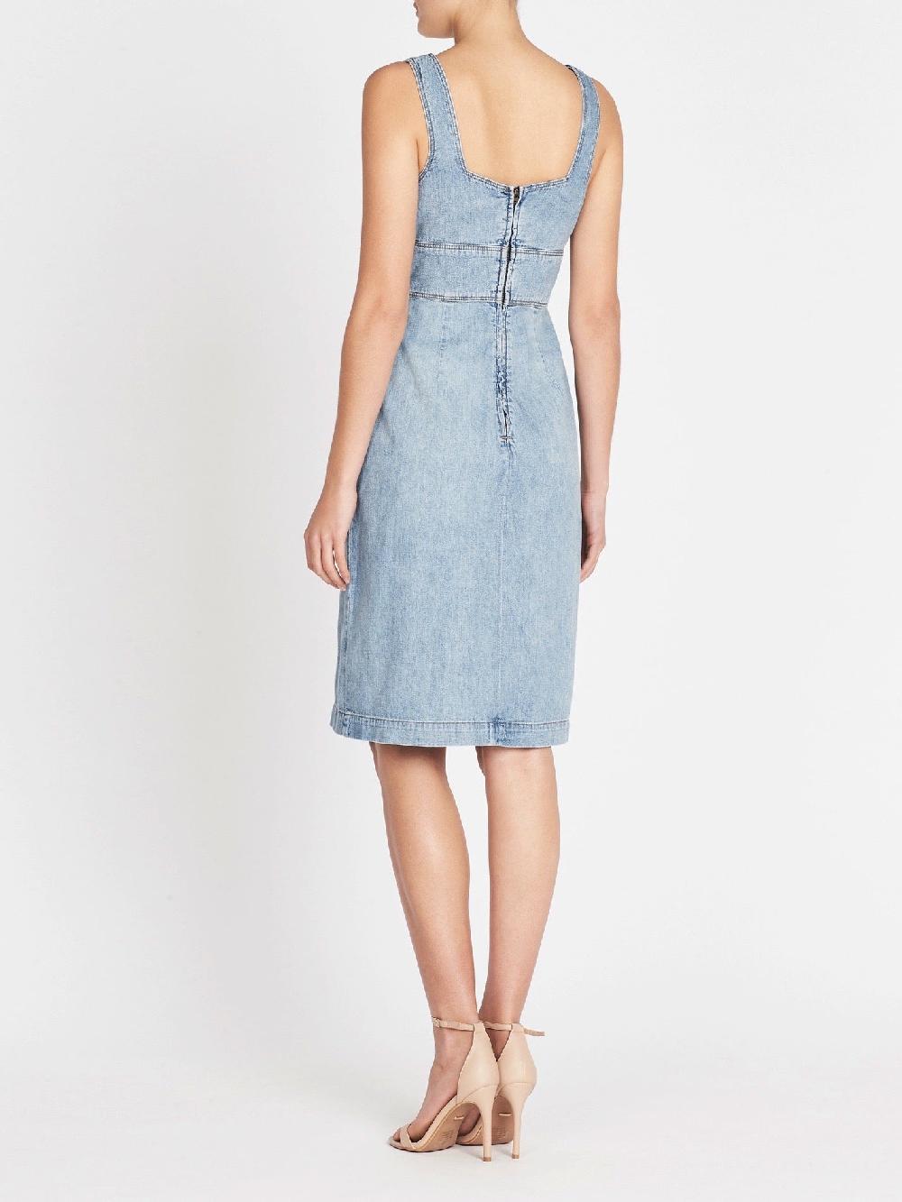 C & M Camilla And Marc Drapey Denim Cut-Out Dress
