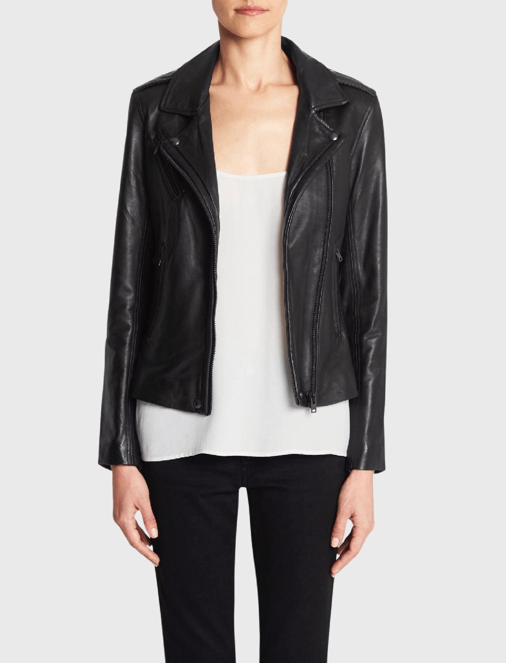 C & M Camilla And Marc Han Leather Biker Jacket