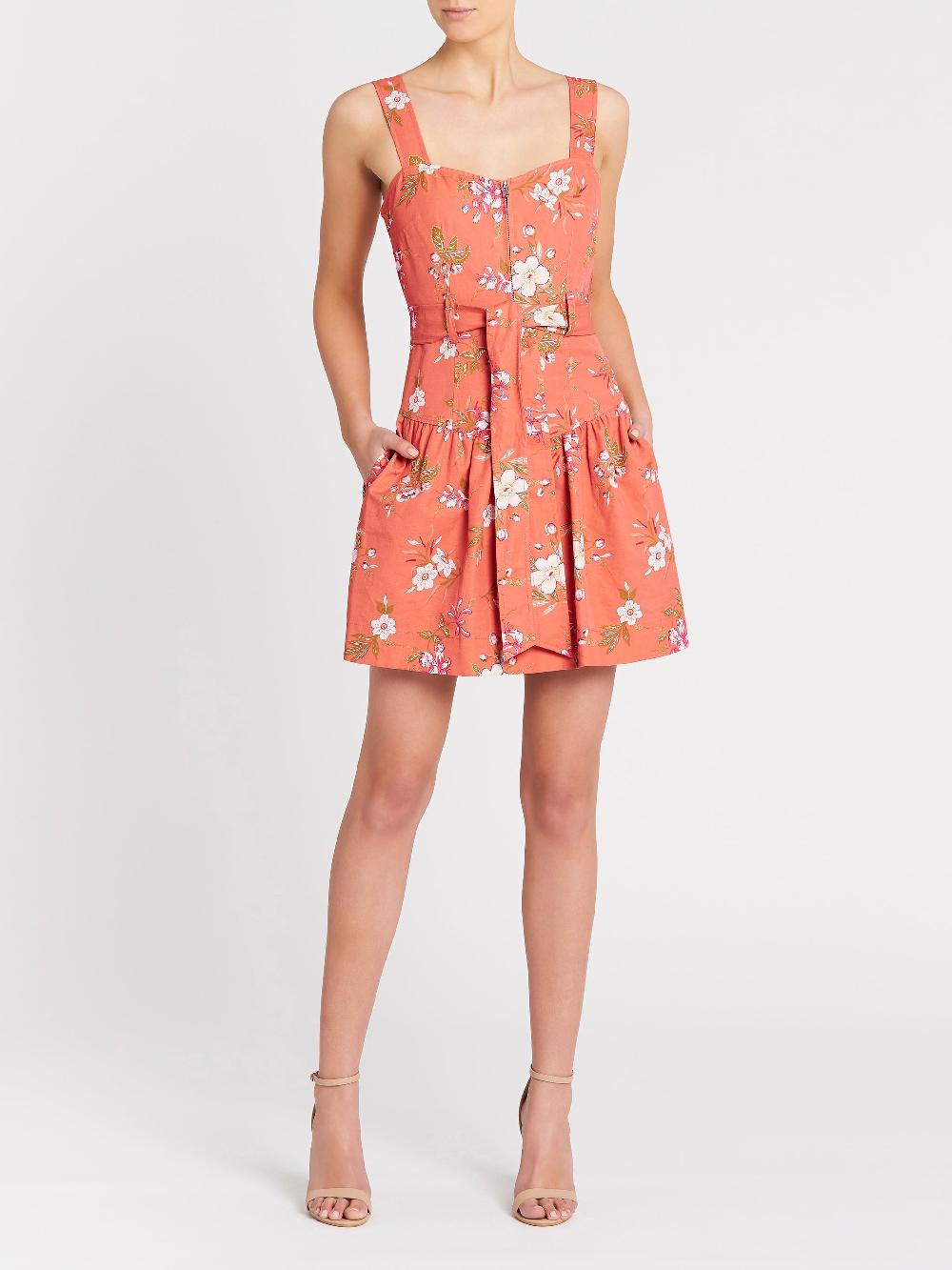 C & M Camilla And Marc Lita Floral Linen Dress