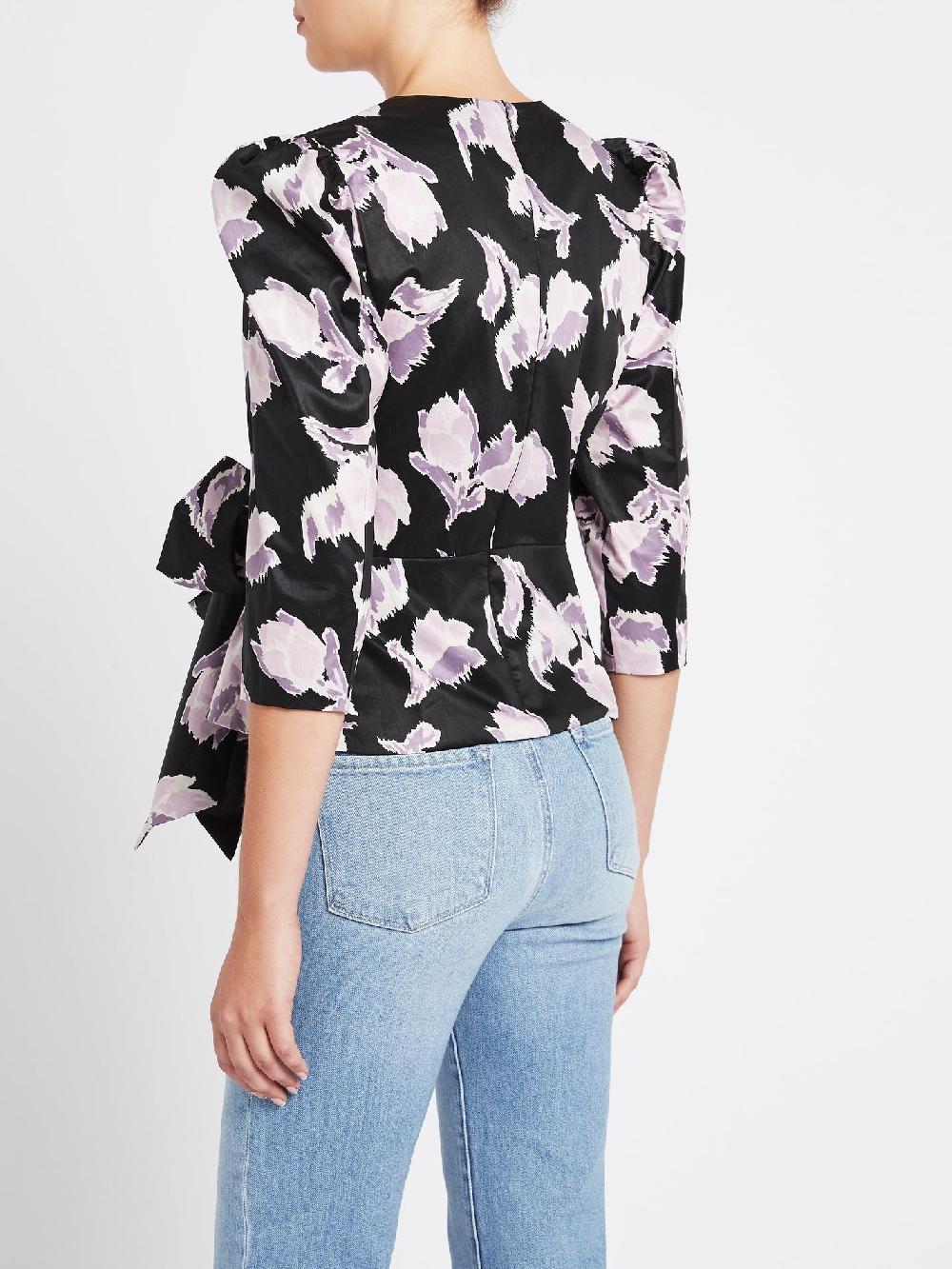 C & M Camilla And Marc Long Sleeve Ikat Bow Top