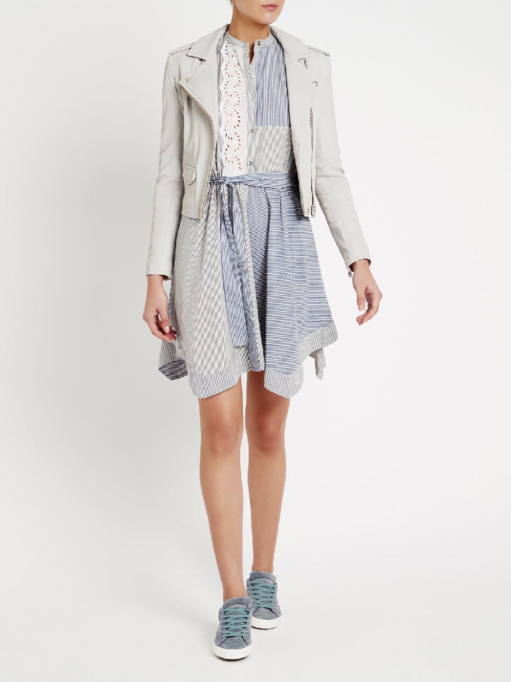 C & M Camilla And Marc Mixed Stripe And Eyelet Dress