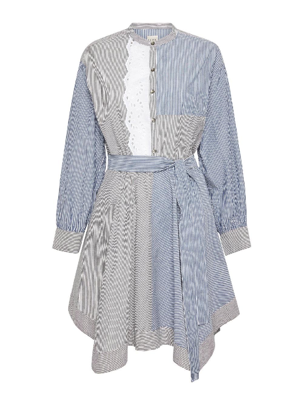 c & m camilla and marc Mixed Stripe And Eyelet Dress