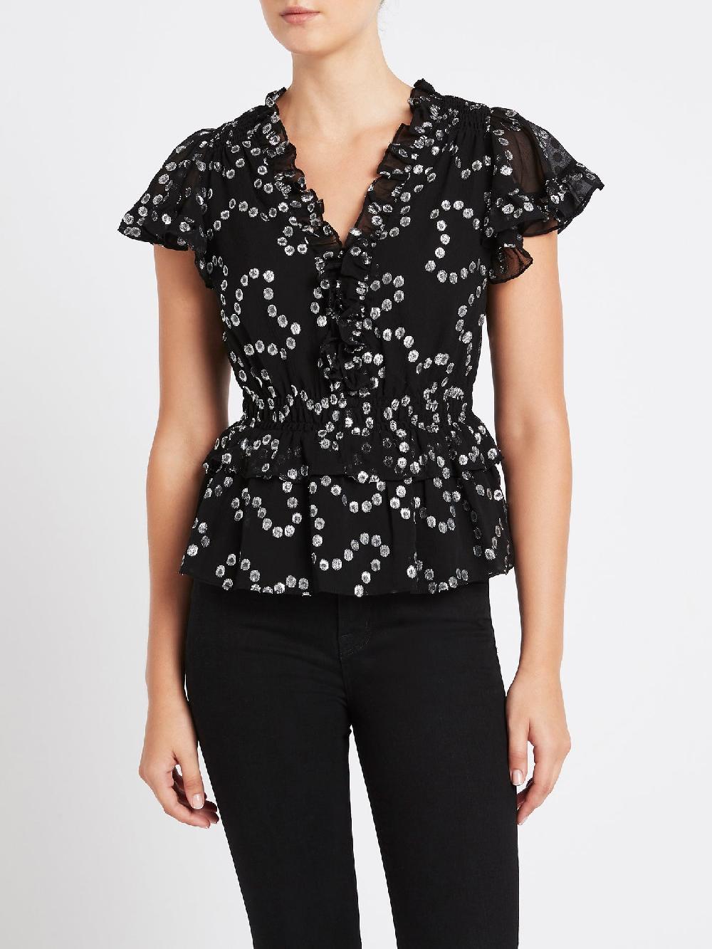 C & M Camilla And Marc Nuage Metallic Chiffon Top