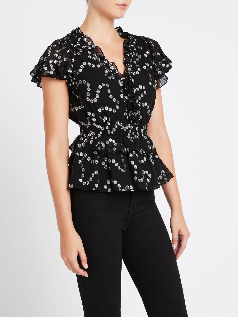 C & M Camilla And Marc Nuage Metallic Chiffon Top