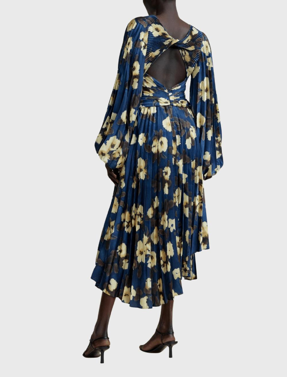 C & M Camilla And Marc Palms Long Sleeve Midi Dress