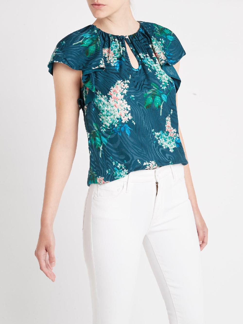 C & M Camilla And Marc Short Sleeve Hydrangea Top