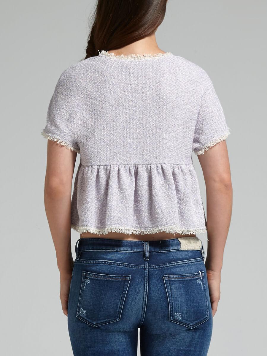 C & M Camilla And Marc Short Sleeved Tweed Top