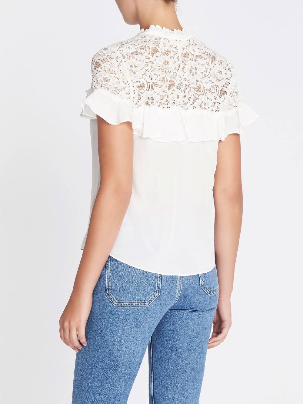 C & M Camilla And Marc Silk & Lace Ruffle Top
