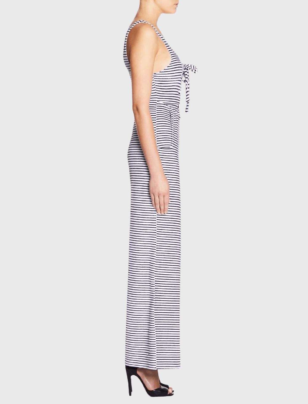 C & M Camilla And Marc Stripe Lace Up Front Jumpsuit