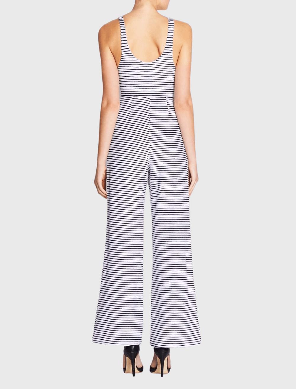 C & M Camilla And Marc Stripe Lace Up Front Jumpsuit