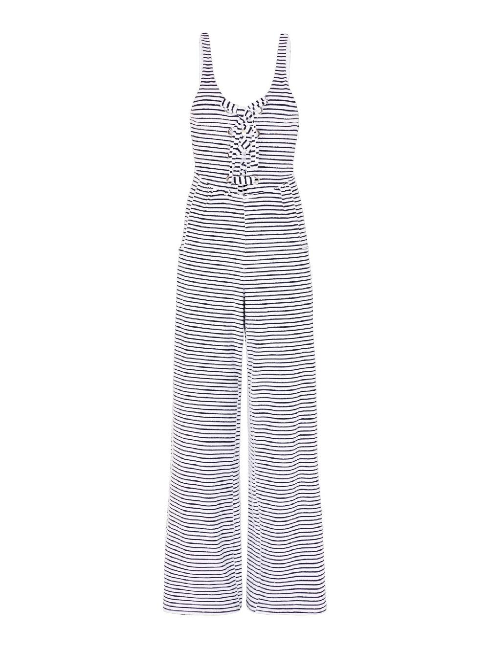 c & m camilla and marc Stripe Lace Up Front Jumpsuit
