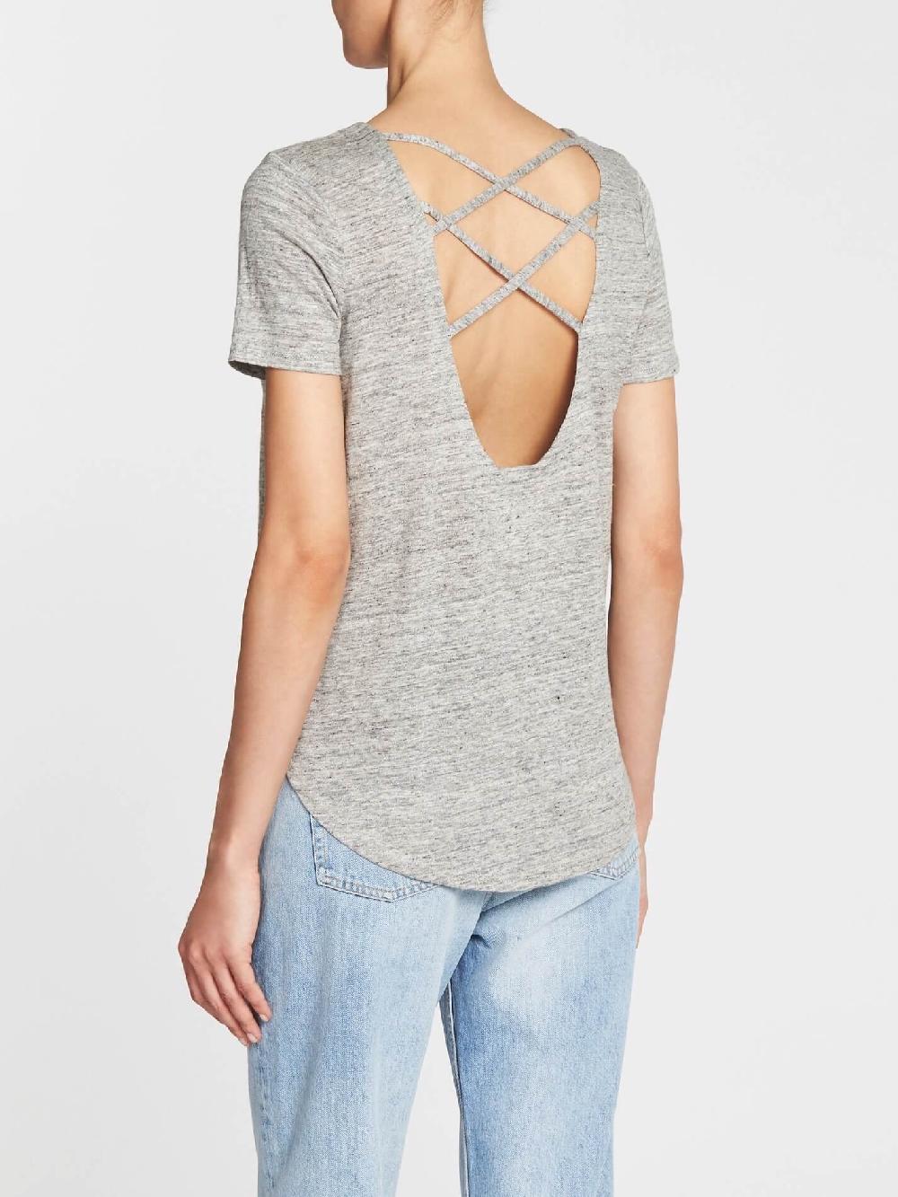 C & M Camilla And Marc Criss Cross Back Shirt Tail Tee