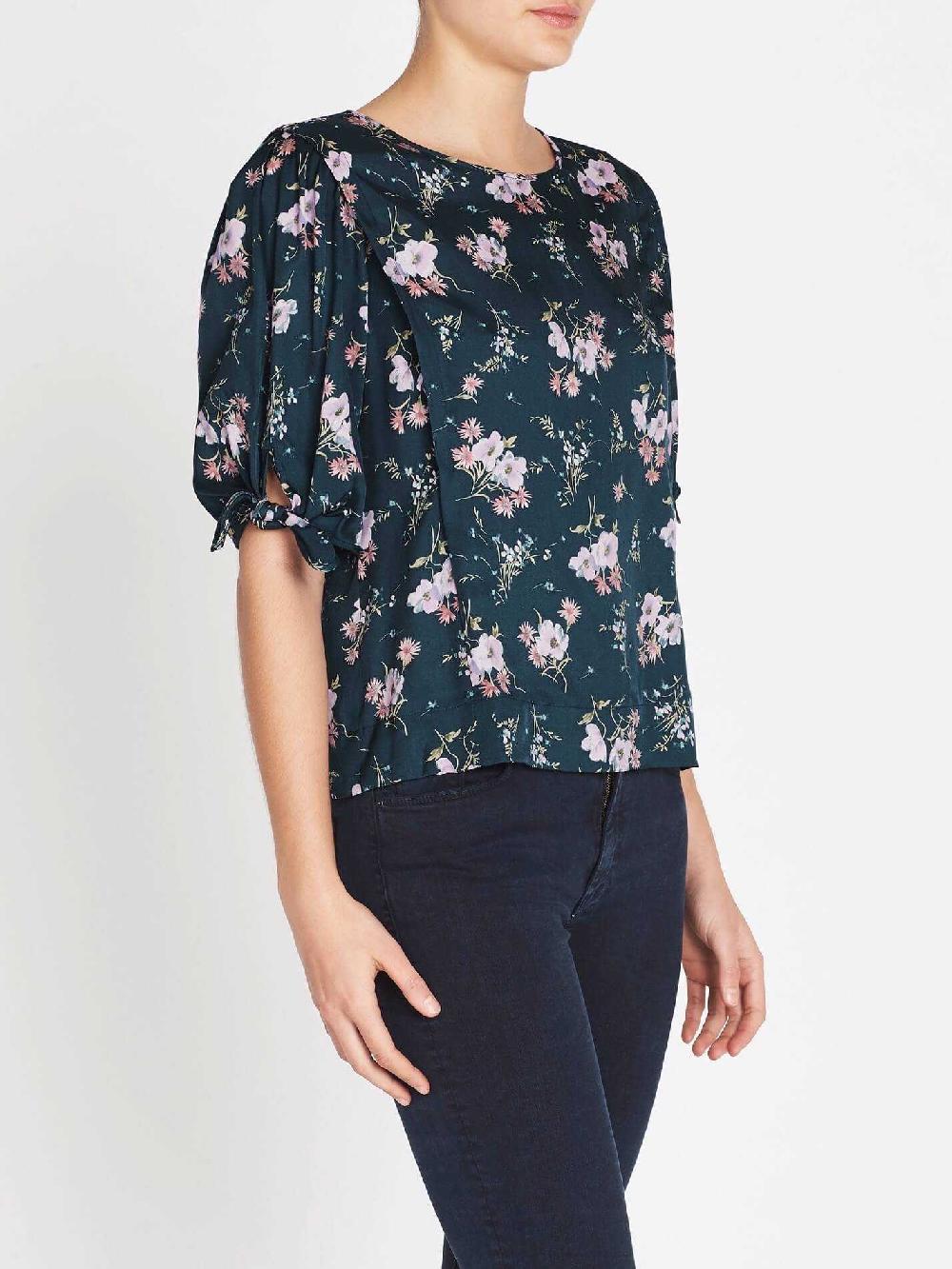 C & M Camilla And Marc Emilia Print Silk Twill Tie Top