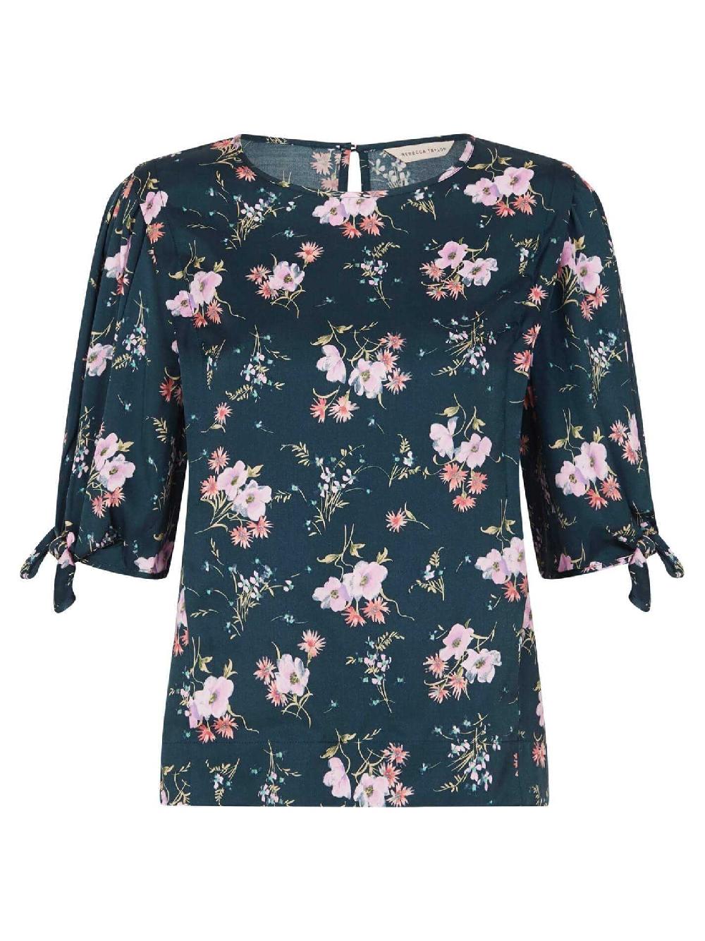 c & m camilla and marc Emilia Print Silk Twill Tie Top